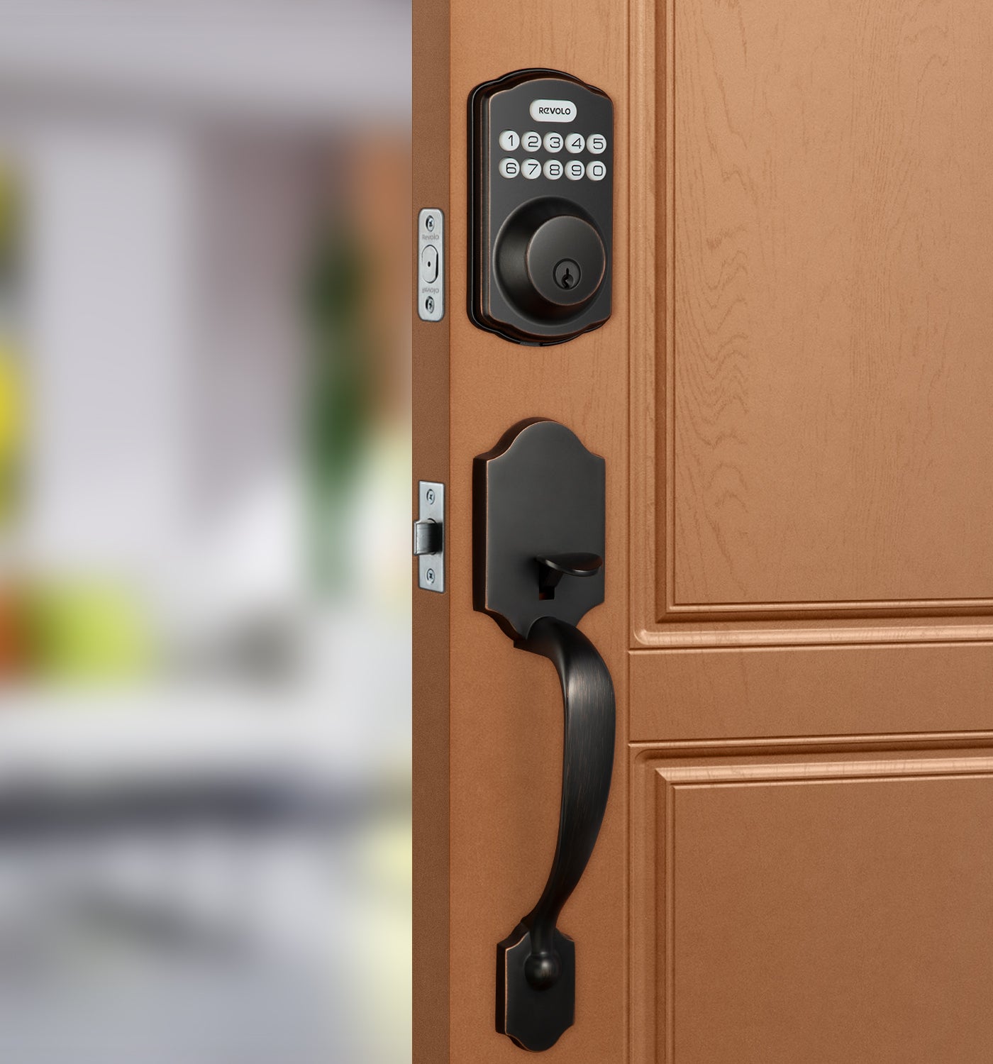 BesBuy Keyless Entry Door Lock - Black Smart Front Door Handle with Keypad  Lock Set - Electronic Deadbolt Lock for Left and Right Door