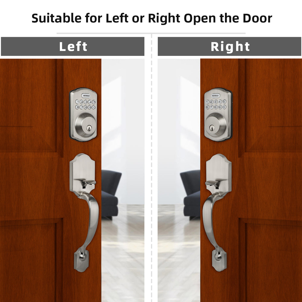 Revolo RE001 Electronic Keypad Deadbolt,Door Lock with Handle, Front D